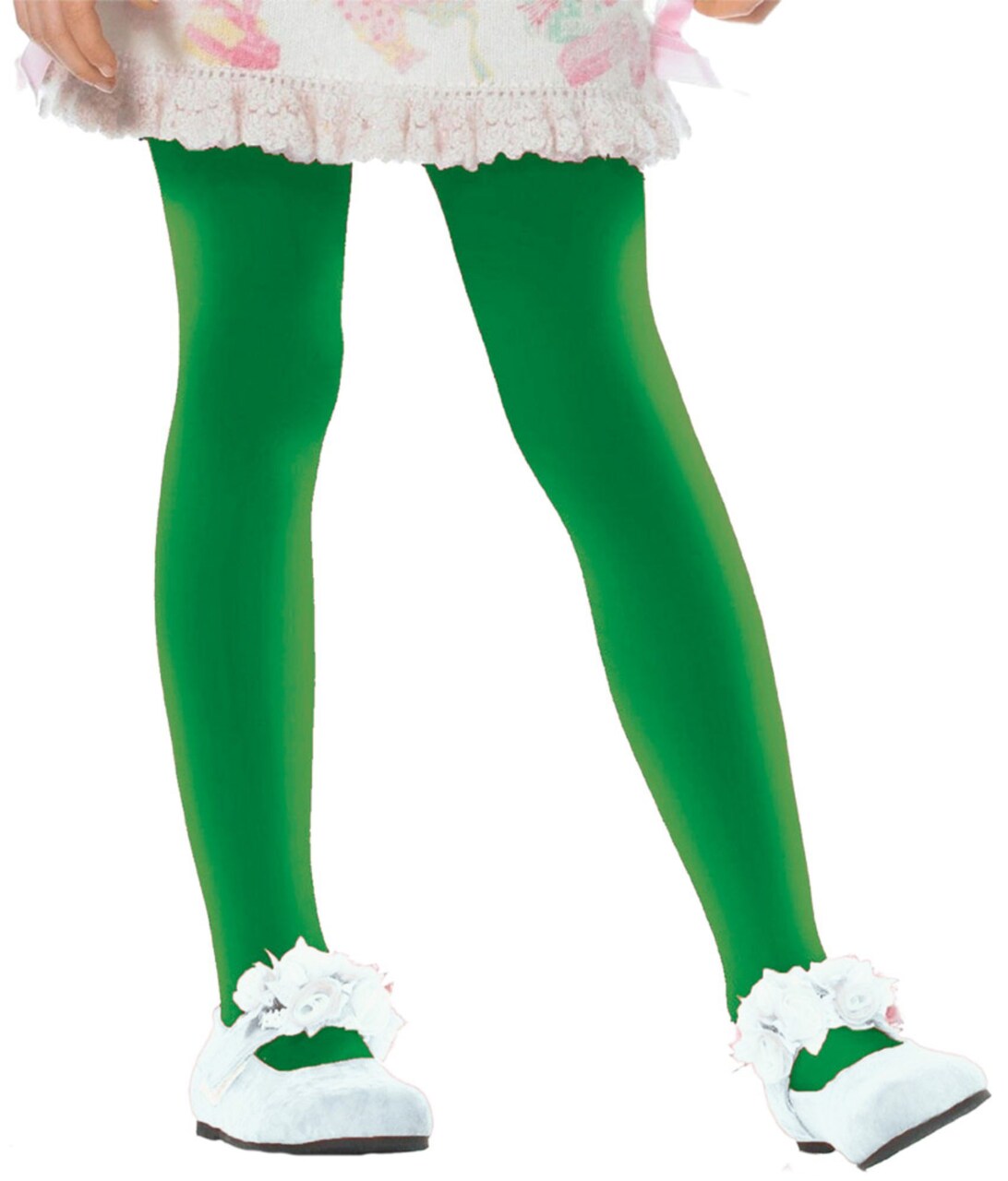 The Costume Center Green Opaque Size Tights Girl Child Halloween Costume - Medium